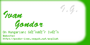 ivan gondor business card