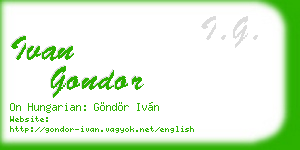 ivan gondor business card